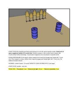 START POSITION: Standing and facing downrange at A or B with