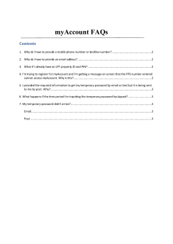 myAccount FAQs