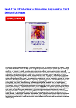 Epub Free Introduction to Biomedical Engineering