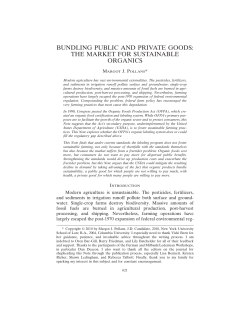 bundling public and private goods: the market for sustainable organics
