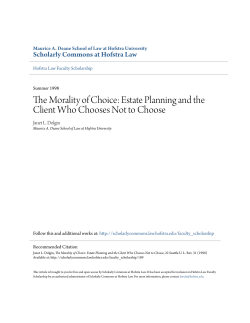 The Morality of Choice: Estate Planning and the Client Who