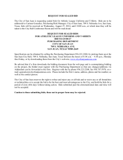 REQUEST FOR SEALED BID The City of San Juan is requesting