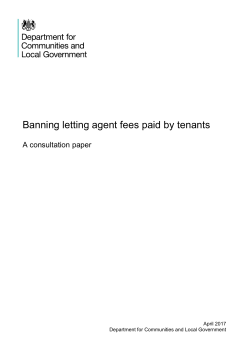 Banning letting agent fees paid by tenants