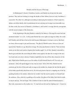 Hamlet Essay - Blogs @ Butler