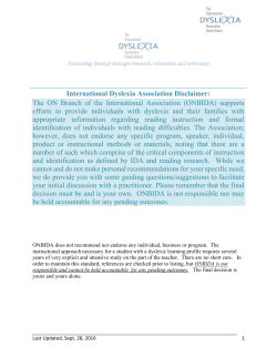 Oshawa - The International Dyslexia Association Ontario Branch