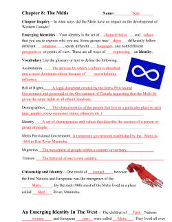 Chapter 8 Workbook - The Metis