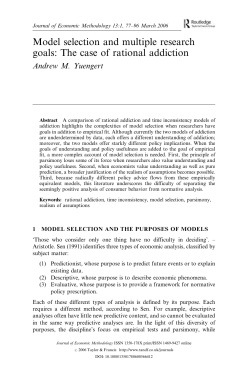 Model selection and multiple research goals: The case of rational
