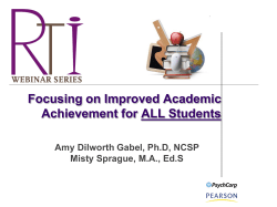 Improved Academic Achievement for ALL STUDENTS