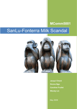 SanLu-Fonterra Milk Scandal