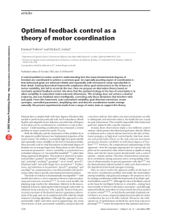 Optimal feedback control as a theory of motor