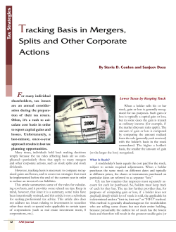 Tracking Basis in Mergers, Splits and Other Corporate Actions