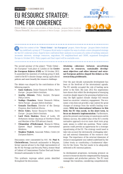 eu resource strategy: time for coherence