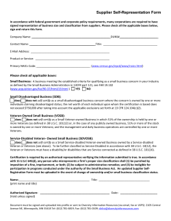 Supplier Self-Representation Form