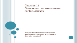 Chapter 11 Comparing two populations or Treatments