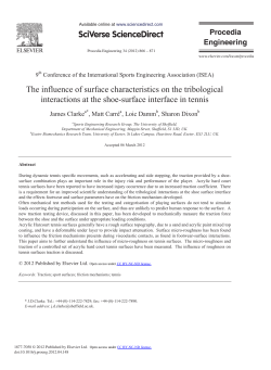 The influence of surface characteristics on the tribological