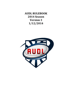 AUDL Rulebook