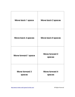 Move back 1 space Move back 2 spaces Move back 4 spaces Move