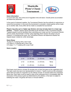Game Information - Monticello Soccer Club
