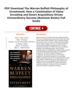 PDF The Warren Buffett Philosophy of