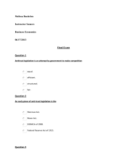 Melissa Buehrlen Instructor Somers Business Economics 06/17