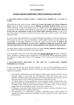 ATTACHMENT 1 Foreign academic qualifications