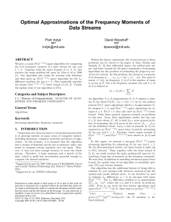 Optimal Approximations of the Frequency Moments of Data Streams