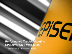 Performance Troubleshooting EPiServer CMS