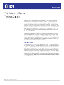 The Role of Jitter in Timing Signals