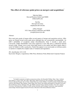The effect of reference point prices on mergers and