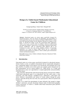Design of a Tablet-based Mathematic Educational Game for Children