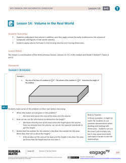 Grade 6 Mathematics Module 5, Topic C, Lesson 14