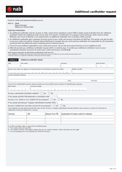 Additional cardholder request