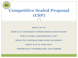 Competitive Sealed Proposals (CSP)