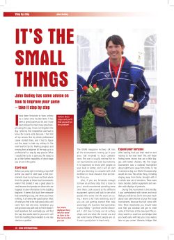 John Dudley has some advice on how to improve your game &ndash; take