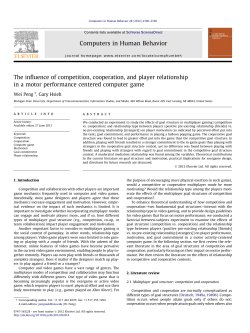 The influence of competition, cooperation, and player relationship in