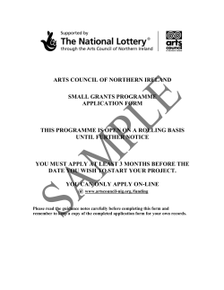 Alternative application - Arts Council of Northern Ireland
