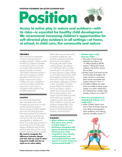 ParticipACTION Position statement on active outdoor play