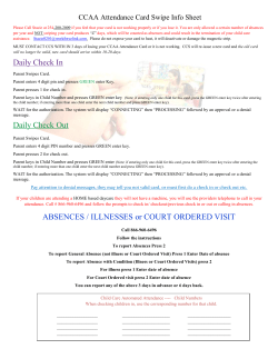 CCAA Attendance Card Swipe Information Sheet
