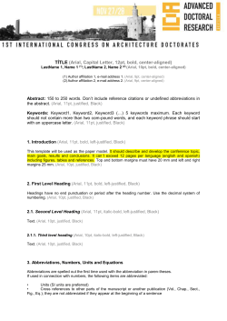 T&Iacute;TLE (Arial, Capital Letter, 12pt, bold, center