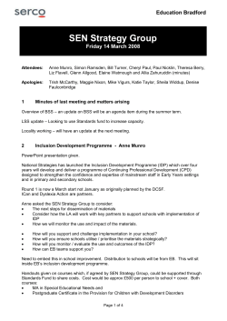 SEN Strategy Group - Bradford Schools Online