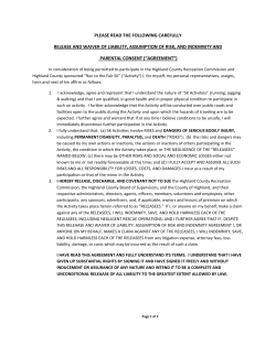 please read the following carefully release and waiver of liability