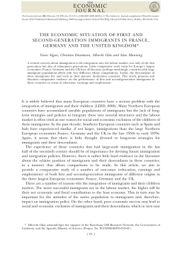 the economic situation of first and second-generation