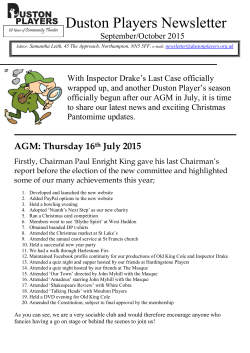 Duston Players Newsletter