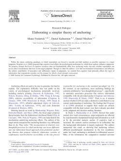 Elaborating a simpler theory of anchoring