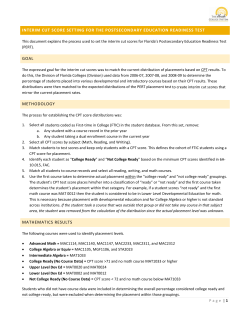 interim cut score setting for the postsecondary education readiness