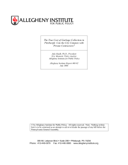 The True Cost of Garbage Collection in Pittsburgh