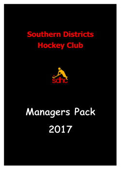 SDHC 2017 Managers Pack - Papatoetoe Sports Centre