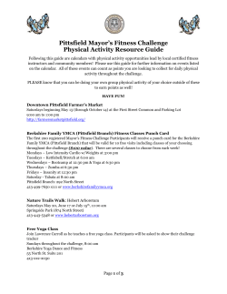 Pittsfield Mayor`s Fitness Challenge Physical Activity Resource Guide