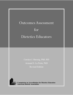 Outcomes Assessment for Dietetics Educators