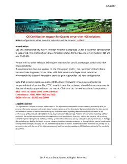 Server for Solutions OS Certification Matrix - HDS Support